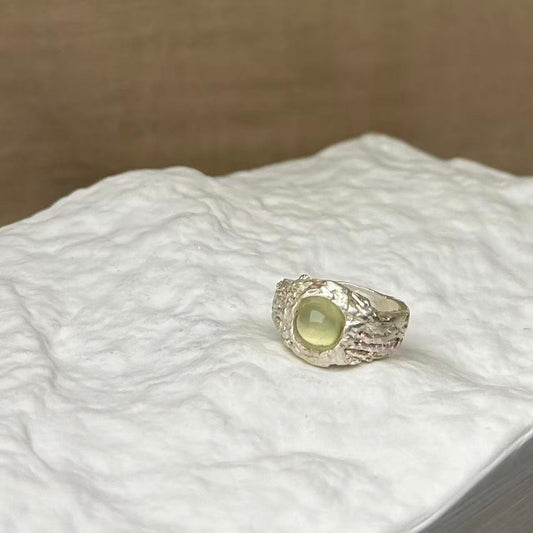 anello in argento 999 con prehnite