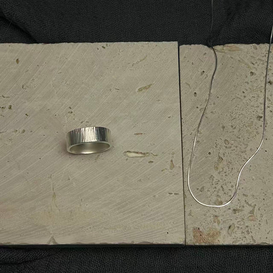 collana e anello in argento 925